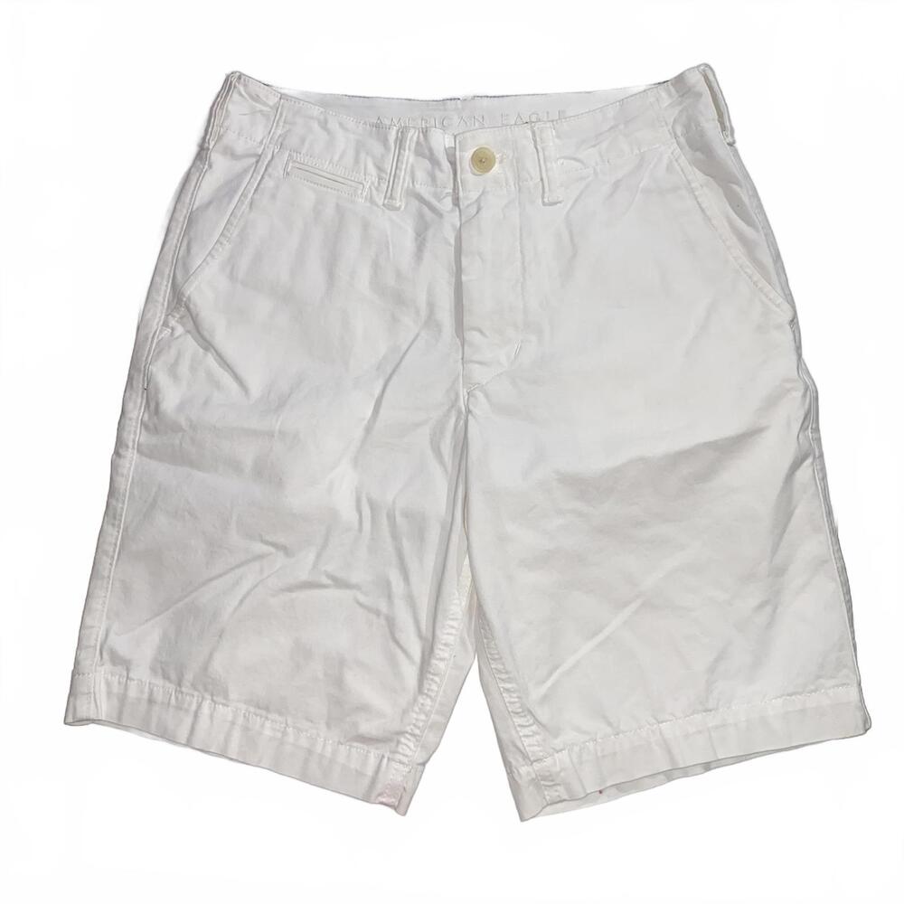 Y2K American Eagle Low-Rise White Bermuda Shorts NWT Size 28 Vintage Summer